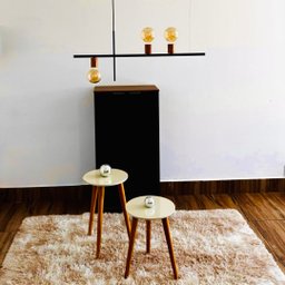 Pendente Lustre Haven 3 Lampadas para Sala Salao Cozinha e Comercio - Preto/cobre Verniz - 3