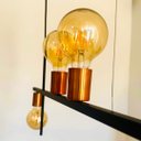 Ver imagem 2 de Pendente Lustre Haven 3 Lampadas para Sala Salao Cozinha e Comercio - Preto/cobre Verniz