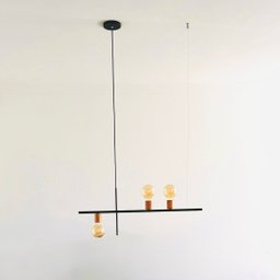 Pendente Lustre Haven 3 Lampadas para Sala Salao Cozinha e Comercio - Preto/cobre Verniz - 4