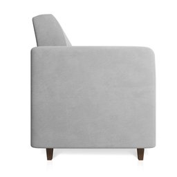 Sofá 03 Lugares Arezzo Suede Cinza Pés Chanfrado Tabaco - D'Rossi DRossi - 4