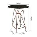 Ver imagem 3 de Jogo Mesa Bistrô Eames Preta 60Cm 2 Banquetas Amarela Base Ferro Cobre - Cor: Preto