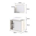 Ver imagem 5 de Conjunto Balcão C-cuba Q32 e Espelheira Soft 600 Snow Snow C-branco Chess