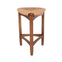 Ver imagem 1 de Banqueta Alta Madeira Maciça Hanna com Assento em Fibra Natural Trançada À Mão Pinhão