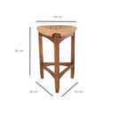 Ver imagem 2 de Banqueta Alta Madeira Maciça Hanna com Assento em Fibra Natural Trançada À Mão Pinhão