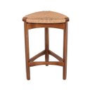 Ver imagem 3 de Banqueta Alta Madeira Maciça Hanna com Assento em Fibra Natural Trançada À Mão Pinhão