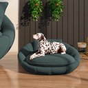 Ver imagem 2 de Caminha Pet Poltrona Golden 78cm Veludo Verde Petróleo - Sallar Home