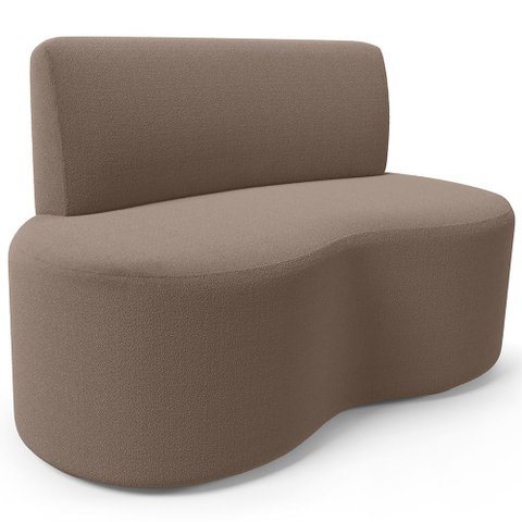 Sofá 2 Lugares 140cm Orgânico para Sala de Estar Living Larissa L02 Bouclê Bege - Lyam Decor