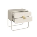 Ver imagem 6 de Mesa de Cabeceira 60cm 2 Gavetas Orgânica Pé Metal Luna Off White