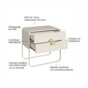 Ver imagem 7 de Mesa de Cabeceira 60cm 2 Gavetas Orgânica Pé Metal Luna Off White