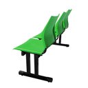 Ver imagem 2 de Longarina 3 Lugares Versat Assento Encosto Plástico Coluna Dupla para Recepção Escritório Verde