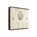 Ver imagem 1 de Guarda Roupa 8 Portas (2 C/ Espelho) e 6 Gavetas C/ Pés Liverpool Jatobá/areia - Santos Andirá