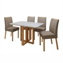 Ver imagem 2 de Conjunto Sala de Jantar 4 Lugares Retangular Tampo Vidro/MDF Mesa Tessera e Cadeiras Jade
