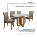 Ver imagem 7 de Conjunto Sala de Jantar 4 Lugares Retangular Tampo Vidro/MDF Mesa Bold e Cadeiras Pés Madeira Jade Bege Amêndoa Clean/ Off White/Animale Bege