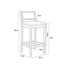 Ver imagem 5 de Banqueta Cozinha Alta Madeira Preta Encosto Palhinha Austria I03 - D'Rossi