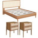 Ver imagem 1 de Kit Cama Queen 2 Mesas Cabeceira Palhinha Oslo Hanover 27056
