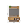 Painel para Tv até 45 Polegadas Sala Quarto Luxo Completo Ripado Moderno Rack Cor Fendi/buriti - 5