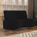 Ver imagem 2 de Sofá Chaise Living 2 Lugares 135cm para Sala Cayman K01 Veludo Preto - Lyam Decor