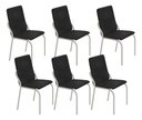 Ver imagem 1 de Kit 6 Cadeiras Malibu Corino Tempest Preto Tubo Champanhe