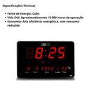 Ver imagem 3 de Relógio Parede Mesa Led Digital Calendário Termômetro Lk-2616 Preto