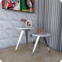 Ver imagem 1 de 2 Mesinhas Lateral De Canto Para Sala e Quarto Redonda C.B