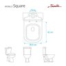 Assento Sanitário Soft Close Square Cinza Claro para Vaso Sanitex - 3