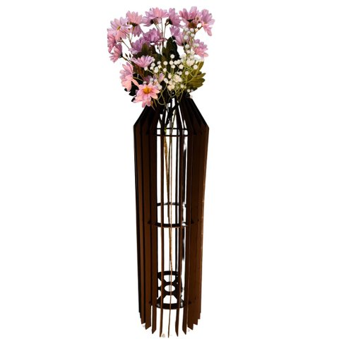 Vaso de Chão Decorativo Grande Mdf Penedo:preto/90x20cm