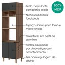 Ver imagem 4 de Torre Quente para Forno e Microondas MDF 70x237 cm Kali 166851 Carvalho Toq Chumbo Nicioli