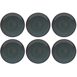 Jogo 6 Pratos Rasos De Porcelana Reactive Glaze Wolff - 1