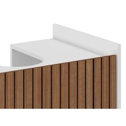 Gabinete Banheiro Pia de Coluna Eccos Branco Ripado - Potenza - 4