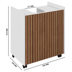 Gabinete Banheiro Pia de Coluna Eccos Branco Ripado - Potenza - 6