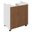 Ver imagem 2 de Gabinete Banheiro Pia de Coluna Eccos Branco Ripado - Potenza