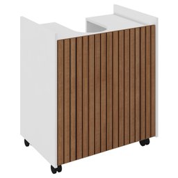 Gabinete Banheiro Pia de Coluna Eccos Branco Ripado - Potenza - 2