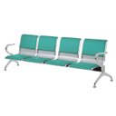 Ver imagem 1 de Cadeira Longarina Cromada 4 Lugares com Estofado - Verde