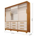Ver imagem 2 de Guarda Roupa Casal 3 Portas Bianchi Turim Nature e Off White
