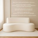Ver imagem 3 de Sofá Curvo 3 Lugares 210cm Apolo Bouclé Off White - Sallar Home