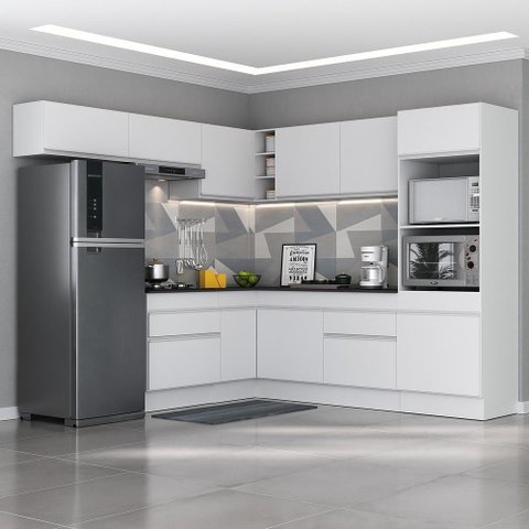 Armário De Cozinha Completa De Canto Mp2105.891 Branco