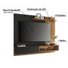 Rack com Painel Suspenso Tocantins 180 cm para TV de até 60 - Preto/Castanho - 4