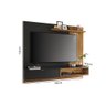 Rack com Painel Suspenso Tocantins 180 cm para TV de até 60 - Preto/Castanho - 5