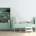 Ver imagem 2 de Papel de Parede Infantil - Quadriculado Traços Azul Arte Destaque 3 Metros