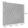 Cabeceira Casal Potenza 140cm Veludo Bege c/ Frame Italian Flex - 2