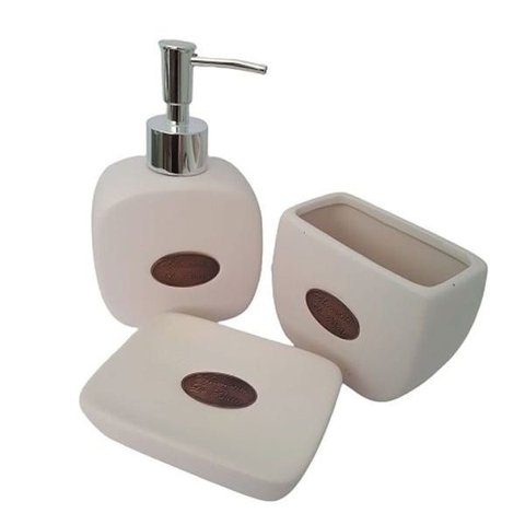 Saboneteira Jogo de Banheiro de Cerâmica Le Bain 03 Peças