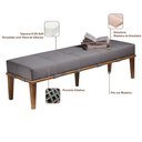 Ver imagem 3 de Recamier Decorativo 160cm Martínez Linho Pés Madeira Cinza/Natural - Gran Belo