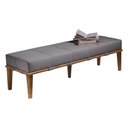 Ver imagem 1 de Recamier Decorativo 160cm Martínez Linho Pés Madeira Cinza/Natural - Gran Belo