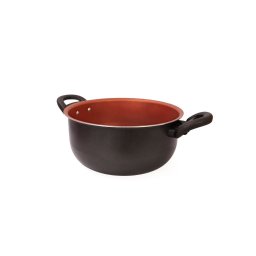 Panela Caçarola Antiaderente 20 Cm Tampa Vidro Preto Cobre - 3