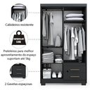 Ver imagem 4 de Guarda Roupas Solteiro 4 Portas 2 Gavetas Primacy Preto Batrol