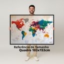 Ver imagem 4 de Quadro Mapa Mundi Contemporâneo Colorido - Grande 153x103cm