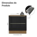 Ver imagem 2 de Balcão de Cozinha 80 cm 2 Gavetas Rustic/Preto Lux Madesa