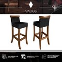 Ver imagem 7 de Jogo com 4 Cadeira para Bancada Banco Alto de Madeira Bar Cozinha Americana Encosto Estofado Valios