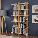 Ver imagem 4 de Estante Livreiro Organizador Multiuso Casa e Escritório Eccos - Nature com Off White