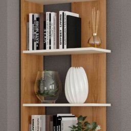 Estante Livreiro Organizador Multiuso Casa e Escritório Eccos - Nature com Off White - 3